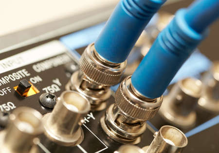 Two HD SDI-video cablesの写真素材