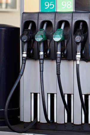 Petrol pump with the sign 95 and 98, benzine.