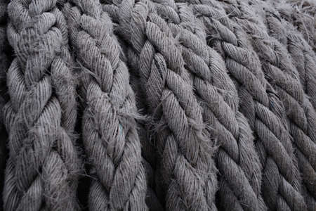 Roll of ship ropes as background textureの写真素材