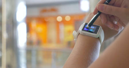 Smart Watch on the Wrist of Userの写真素材