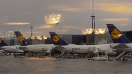 Lufthansa hub at the airport of Frankfurt, Germany