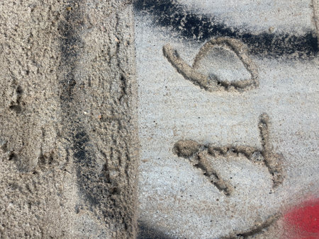 Number 16 on the wall of the buildingの写真素材