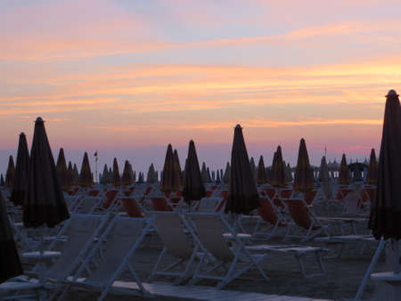 Sunset on the beachの写真素材