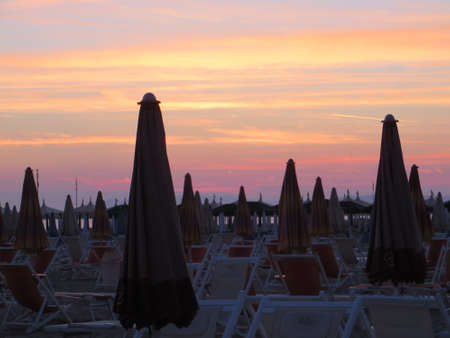 Sunset on the beachの写真素材