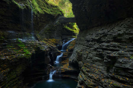 Waterfall Carving Rocksの写真素材