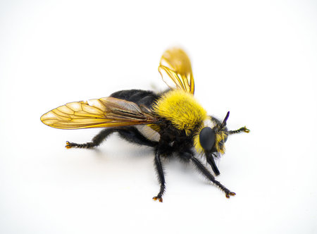Beautiful robber fly - Laphria virginica - a bumble bee mimic species that preys on bugs and...