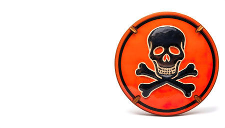 Jolly Roger Pirate - Skull and Crossbones Design - Perfect for Pirate Enthusiasts. Black Sam Bellamy and Edward England design isolated on white background with copy spaceの素材