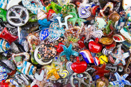 A mass of fun colorful glass beads for crafters or wholesalers.の写真素材