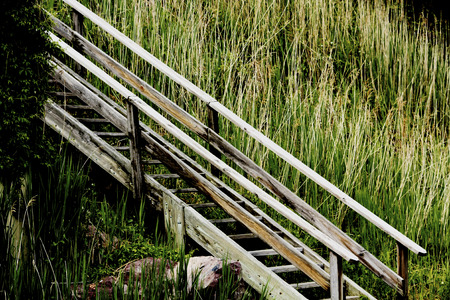 Old Beach Stairs.の写真素材