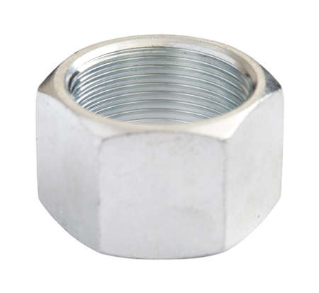 metal nut isolated on whiteの写真素材
