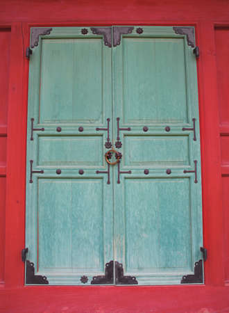 Old-fashioned asian doorの写真素材