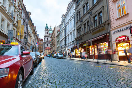 PRAGUE, CZECH REPUBLIC - JUNE 17, 2017:  Old streets in the center of Prague, in Czech Republic on June 17, 2017のeditorial素材