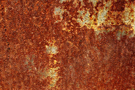 Texture of an old rusted metal iron sheet. Detailed rust texture backdropの写真素材