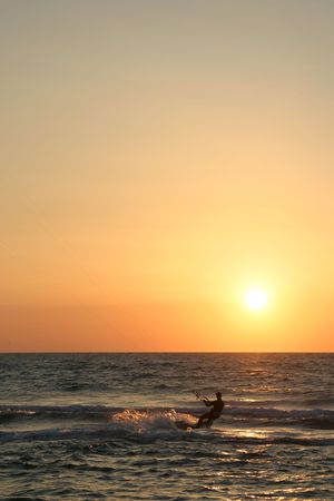 surfer in twlightの写真素材