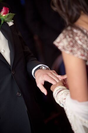 wedding exchange ringsの写真素材