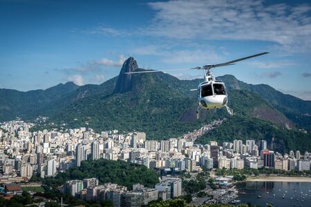 Aerial view landscape for Helicopter tours over Rio de Janeiro, Brasil Brazil from above aerial tourの写真素材