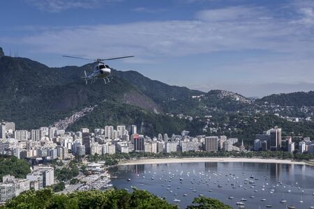Aerial view landscape for Helicopter tours over Rio de Janeiro, Brasil Brazil from above aerial tourの写真素材