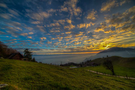 Beautyful sunset and dramatic, colorful sky.の写真素材