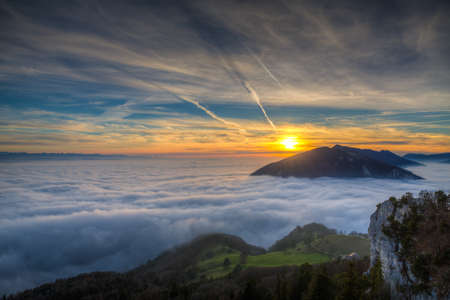 Beautyful sunset and dramatic, colorful sky.の写真素材