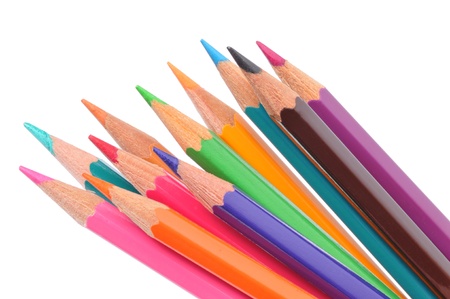 Color pencils on white backgroundの写真素材