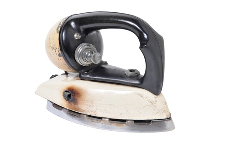 Antique iron isolated on white background  の写真素材