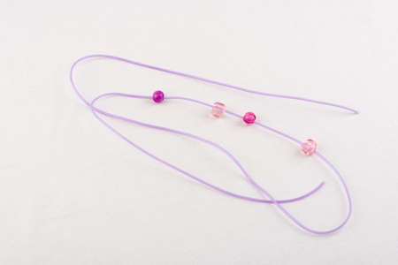 Violet Color necklace with beads for childrenの写真素材