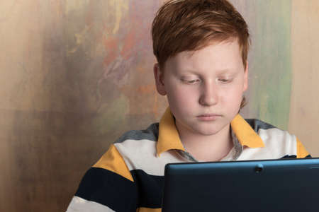 Child with a tablet pcの写真素材