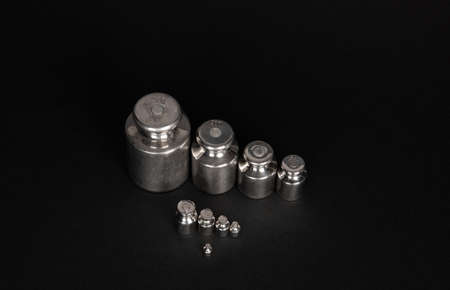 Weight set on black background