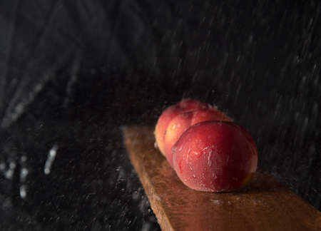 Peaches under the rainの写真素材