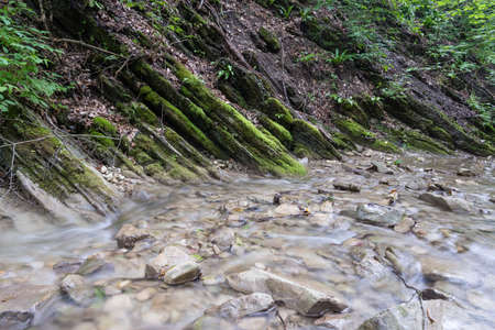 Beautiful Mountain River Pshada. Krasnodarsky krai, Russiaの写真素材
