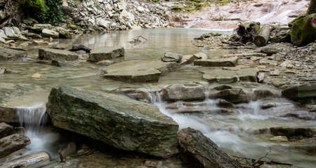 Beautiful Mountain River Pshada. Krasnodarsky krai, Russiaの写真素材