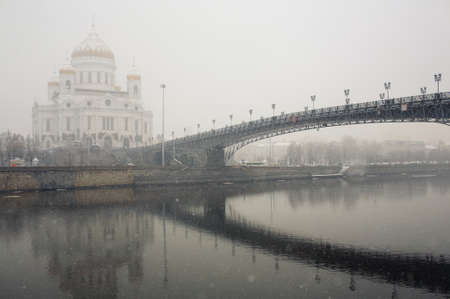 Cathedral of Christ the Savior at winterの写真素材