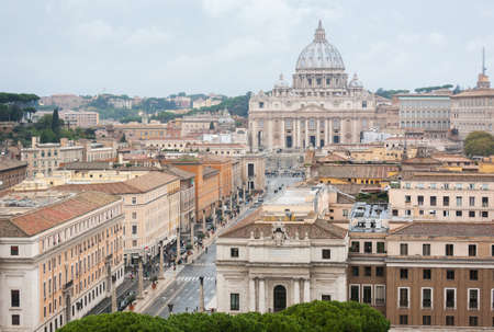 Rome cityscape with Saint Peter s Cathedral in Vaticanのeditorial素材