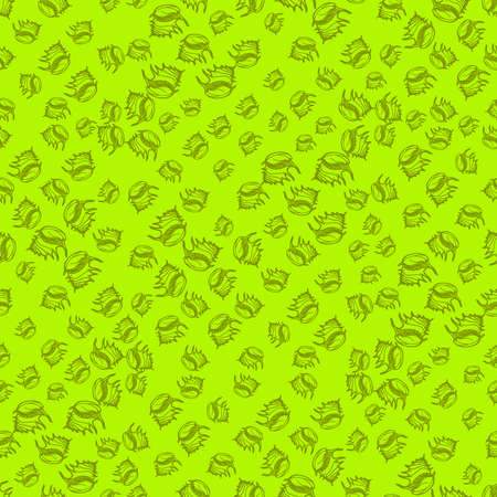 Doodles seashells colorful seamless pattern for background.のイラスト素材