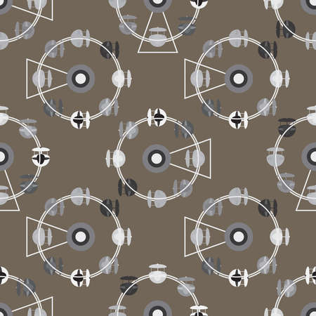 Brown attraction ferris wheel new seamless pattern.のイラスト素材