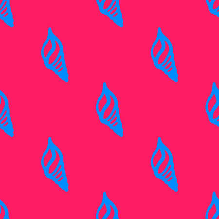 Doodles seashells background seamless pattern on pink background.