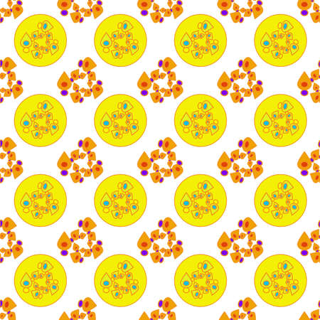 Abstract geometric colorful seamless pattern on white background.のイラスト素材
