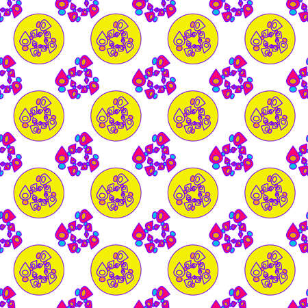 Abstract geometric colorful seamless pattern on white background.のイラスト素材