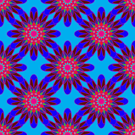 Beautiful new coloful symmetric seamless pattern with flower for background or wrap-design.のイラスト素材