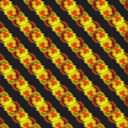 Autumn seamless pattern with red, orange and brown leaves.のイラスト素材