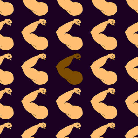 Flex arm bodybuilder with big muscles seamless pattern.のイラスト素材