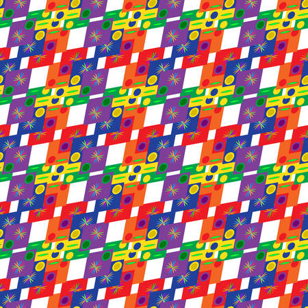 Abstract geometric seamless pattern on white background.のイラスト素材