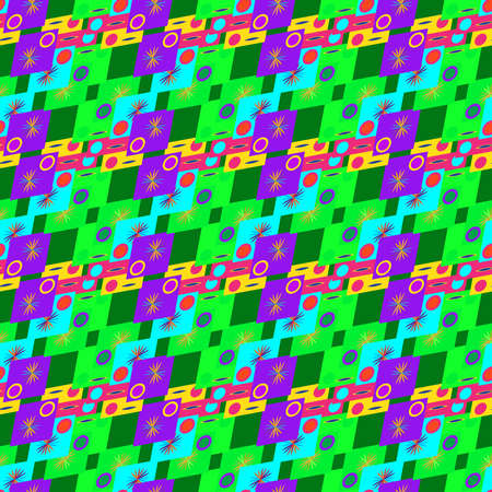 Abstract geometric seamless pattern on a green background.のイラスト素材