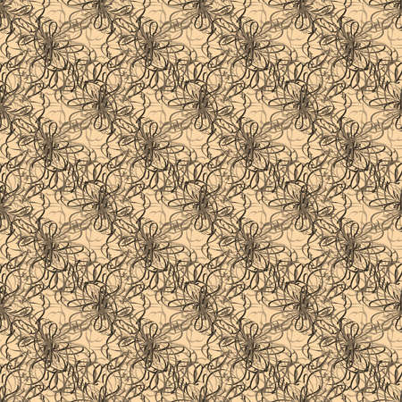 Colorful seamless pattern of twisted threads and lines.のイラスト素材