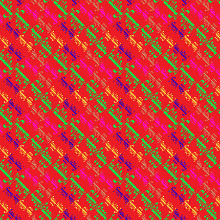 Arabic text happy holiday multicolor seamless pattern.のイラスト素材