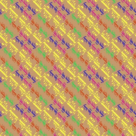 Arabic text happy holiday multicolor seamless pattern.のイラスト素材