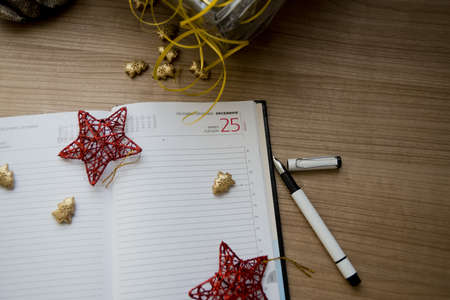December agenda calendar with focus on 25th, Christmas Day 