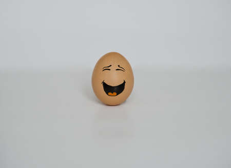 Close-up of Happiness represented by one egg painted