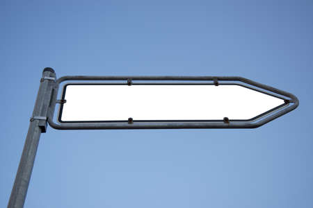 street sign and blue sky backgroundの写真素材