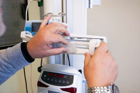 Intensive care unit and trauma care unit of a hospital's emergency department.の写真素材